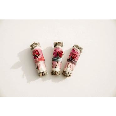 Blue Sage + Roses Smudge Stick