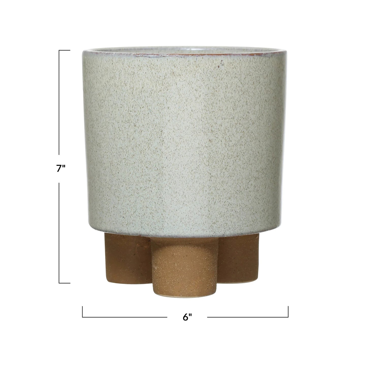 Footed Planter with Reactive Glaze
