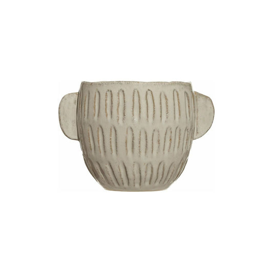 Embossed Stoneware Planter